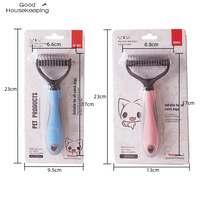 Zwierzęta futro Knot Cutter Dog Grooming rzucanie narzędzia kot domowy grzebień do usuwania włosów szczotka dwustronne produkty dla zwierzaka domowego dostawcy 4